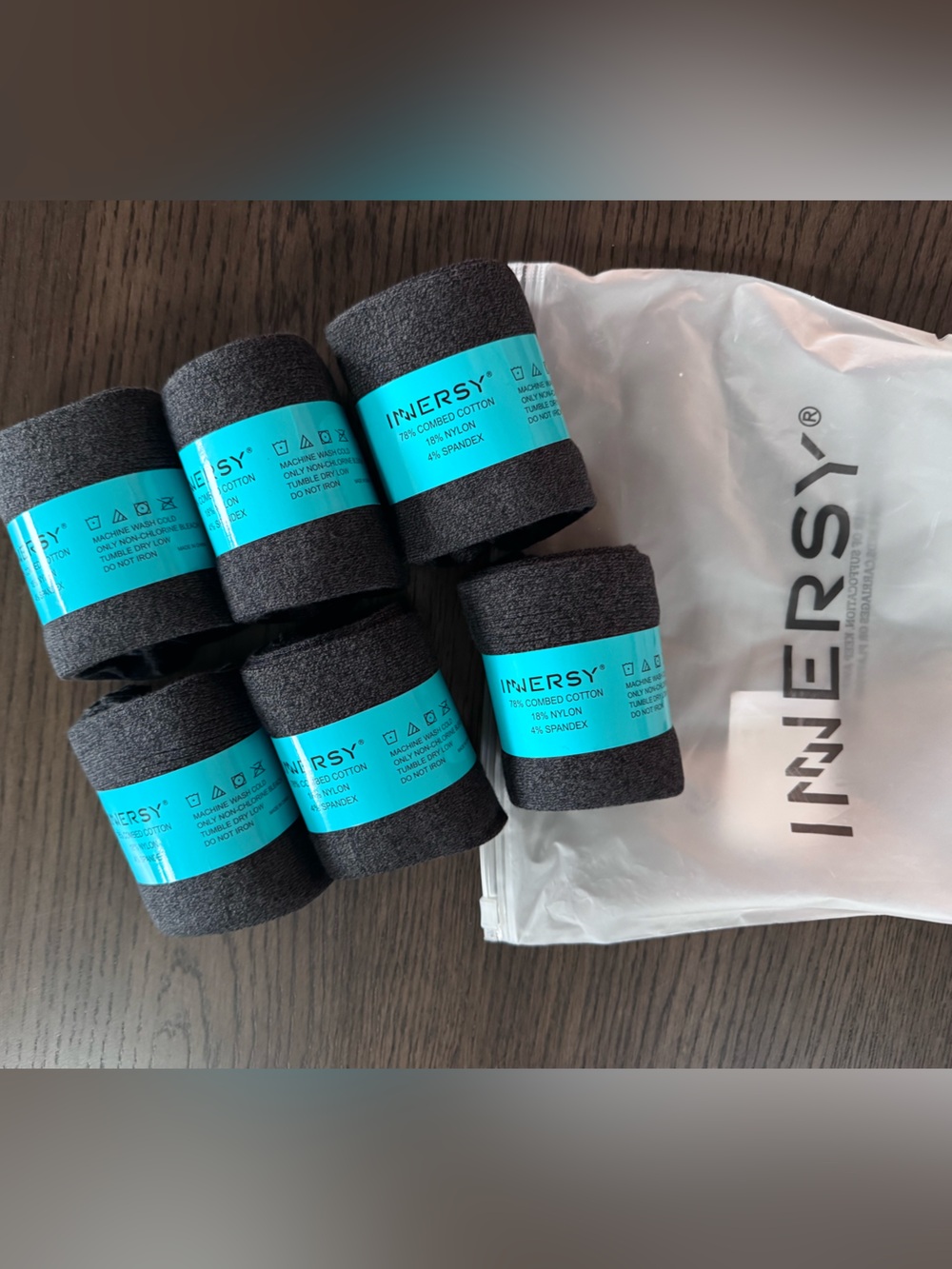 NWT Men’s Crew Socks 6-Pack - Dark Grey Comfort Blend - Dress Socks - Small